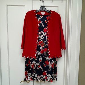 St. John Collection Silk Dress and Wool Jacket